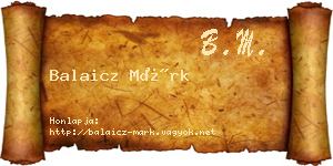 Balaicz Márk névjegykártya